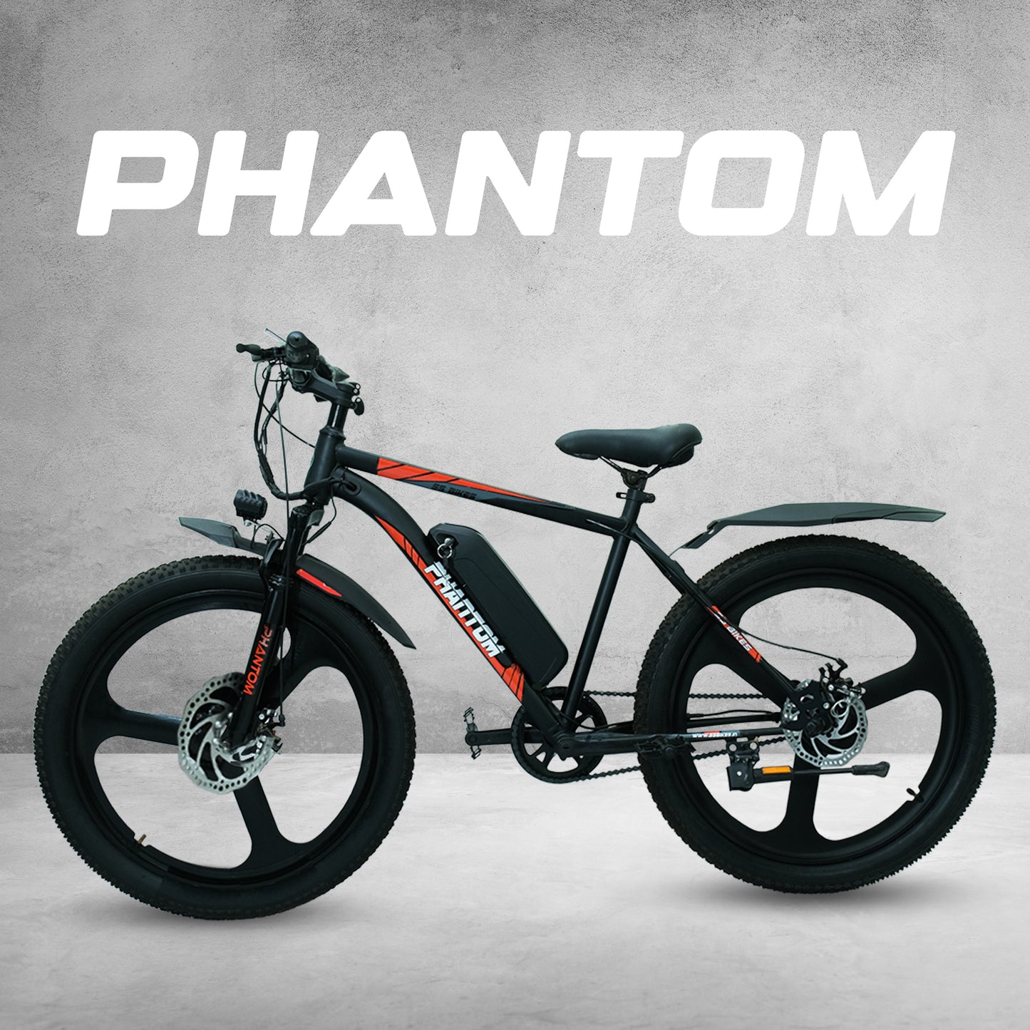 SS Bikes Phantom LR – 250W Motor | Up to 75 km Range | 36V Battery | Dual Disc Brakes