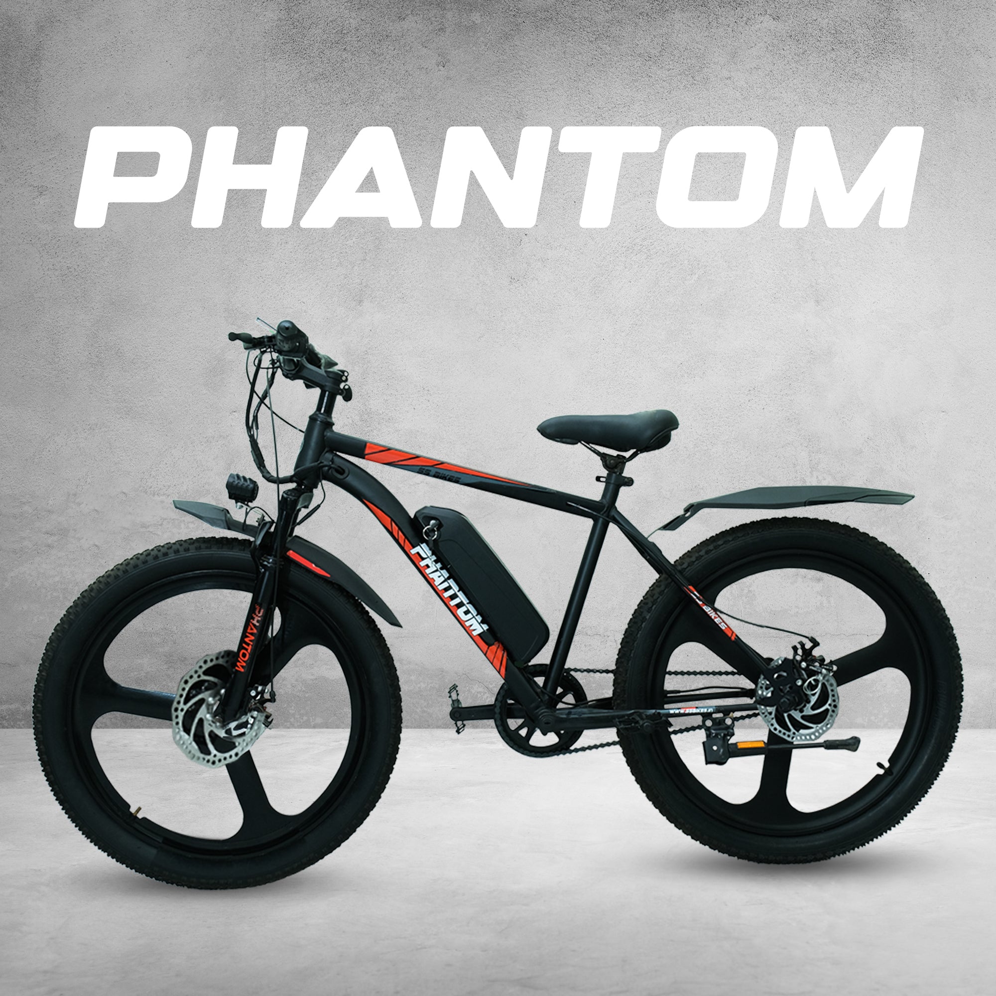 SS Bikes Phantom Premium – 250W Motor | Up to 45+ km Range | 36V Battery | Dual Disc Brakes