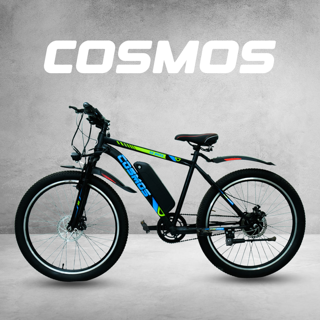 SS Bikes Cosmos Classic Electric Bicycle for Adults | 250W BLDC Motor, 36V/5.8Ah Battery, 20+ Km Range, Dual Disc Brakes, MTB-Style Unisex Frame, 26- Inch Tyres E-Bike for Men & Women