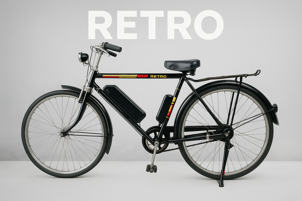 SS Bikes Retro Electric Bicycle for Adults | 36V 12.5Ah Lithium Battery | 70+ km Range | 26 km/hr Top Speed | Pedal Assist + Throttle | Lightweight Steel Frame | Daily Commuter Hybrid E-Cycle