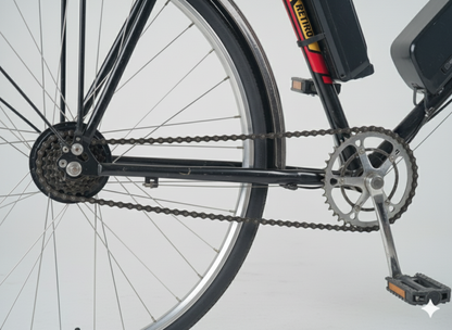 SS Bikes Retro Electric Bicycle for Adults | 36V 12.5Ah Lithium Battery | 70 km Range | 26 km/hr Top Speed | Pedal Assist + Throttle | Lightweight Steel Frame | Daily Commuter Hybrid E-Cycle