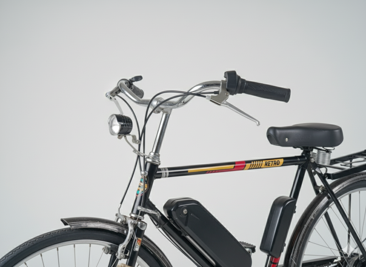 SS Bikes Retro Electric Bicycle for Adults | 36V 12.5Ah Lithium Battery | 70+ km Range | 26 km/hr Top Speed | Pedal Assist + Throttle | Lightweight Steel Frame | Daily Commuter Hybrid E-Cycle