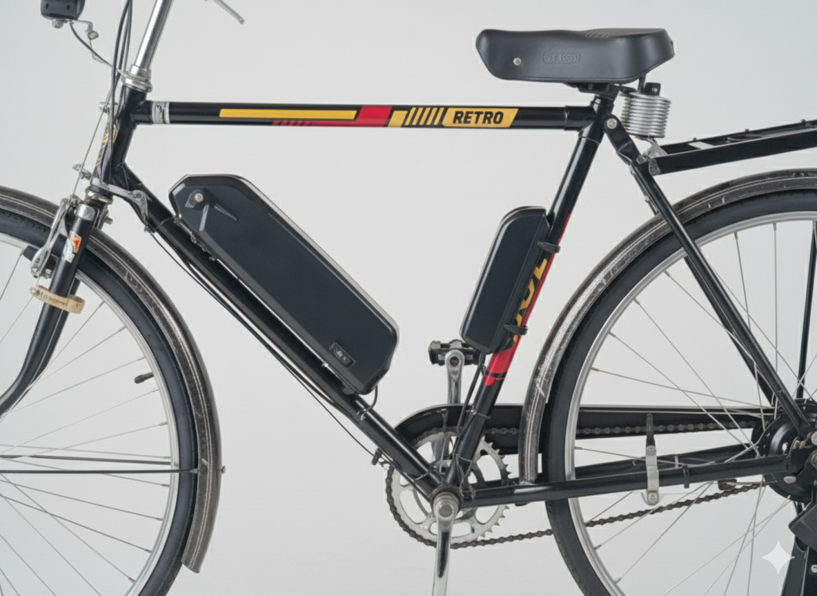 SS Bikes Retro Electric Bicycle for Adults | 36V 12.5Ah Lithium Battery | 70 km Range | 26 km/hr Top Speed | Pedal Assist + Throttle | Lightweight Steel Frame | Daily Commuter Hybrid E-Cycle