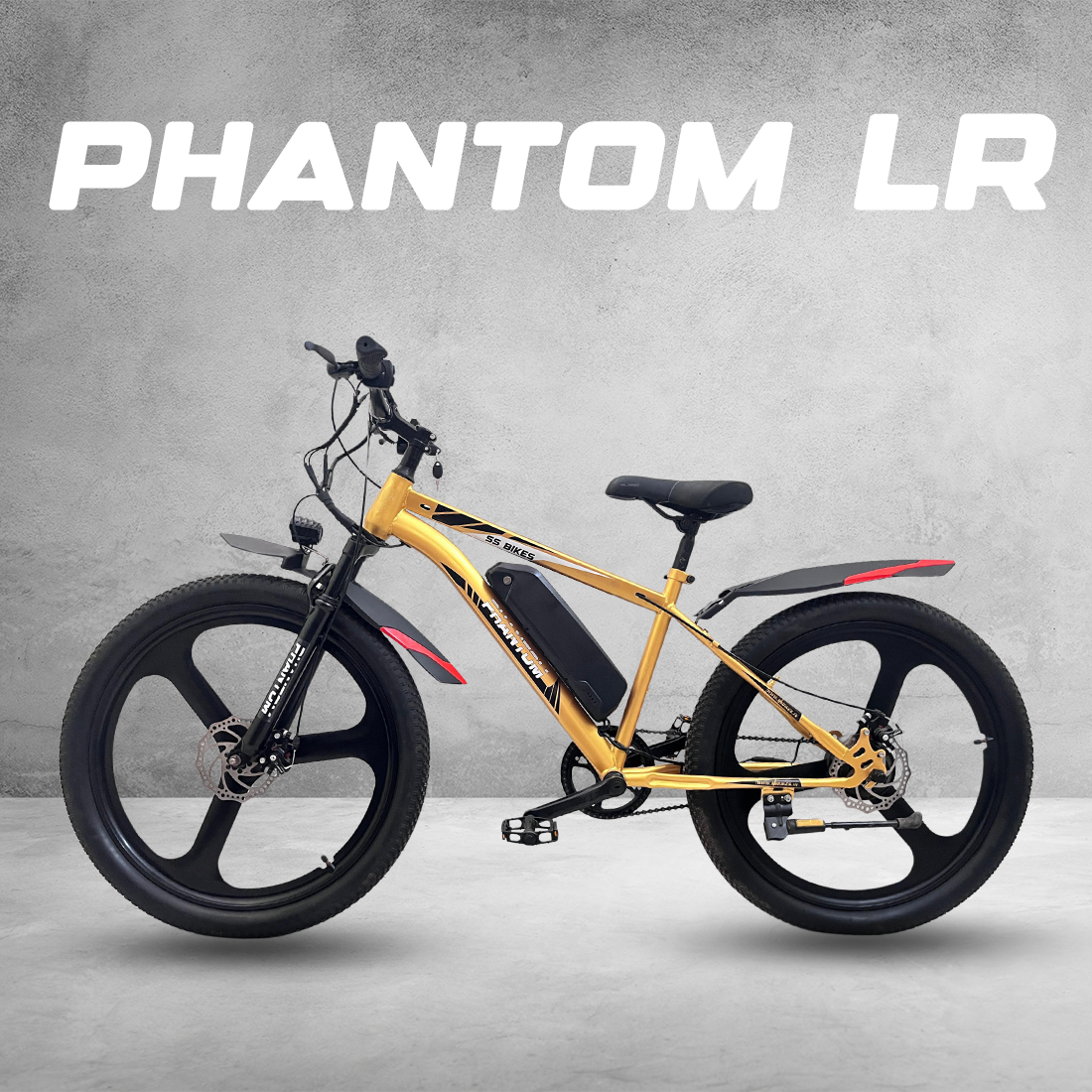 SS Bikes Phantom LR – 250W Motor | Up to 75 km Range | 36V Battery | Dual Disc Brakes