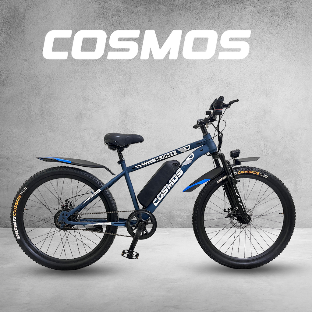 SS Bikes Cosmos Classic Electric Bicycle for Adults | 250W BLDC Motor, 36V/5.8Ah Battery, 20+ Km Range, Dual Disc Brakes, MTB-Style Unisex Frame, 26- Inch Tyres E-Bike for Men & Women