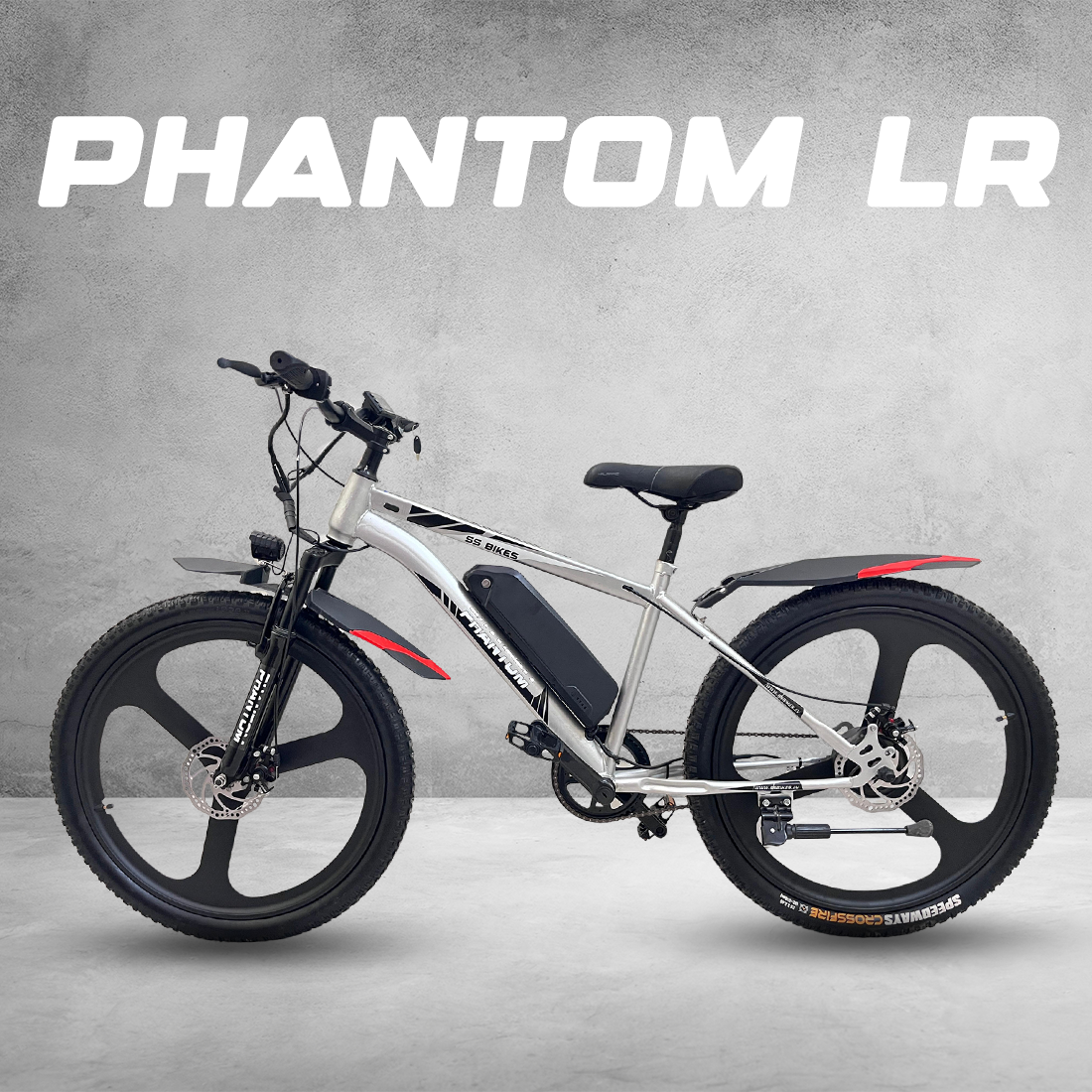 SS Bikes Phantom LR – 250W Motor | Up to 75 km Range | 36V Battery | Dual Disc Brakes