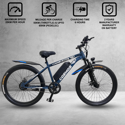 SS Bikes Cosmos LR – 250W Motor | Upto 65 km Range | Dual Disc Brakes | 36V Battery