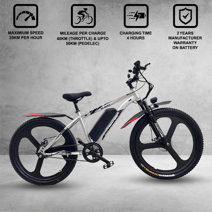 SS Bikes Phantom LR – 250W Motor | Up to 75 km Range | 36V Battery | Dual Disc Brakes