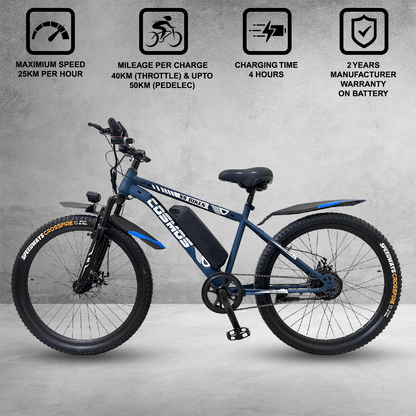 SS Bikes Cosmos LR – 250W Motor | Upto 65 km Range | Dual Disc Brakes | 36V Battery