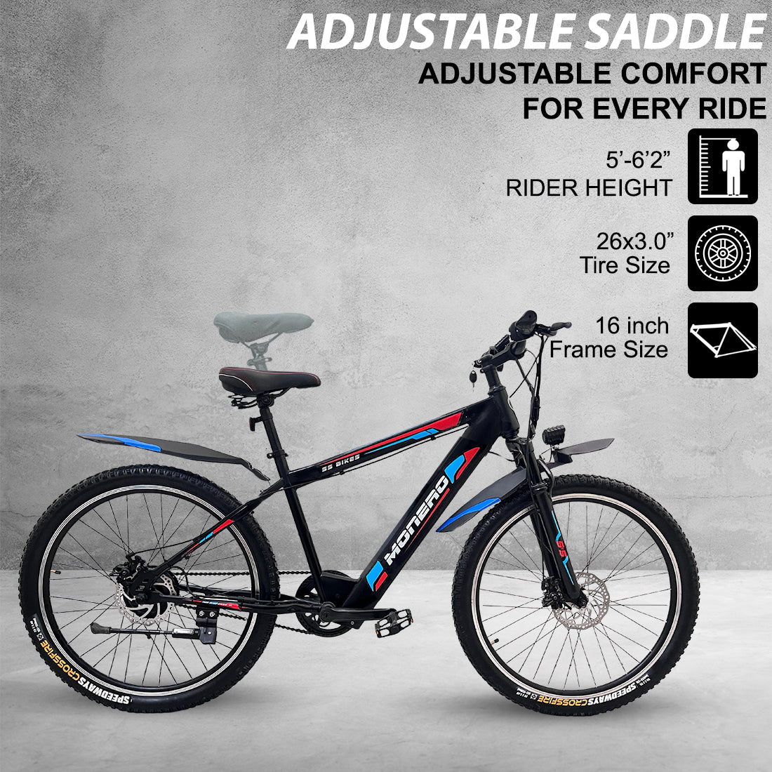 SS Bikes Monero Standard – 250W Motor | 30+ km Range | 36V Internal Battery | Dual Disc Brakes