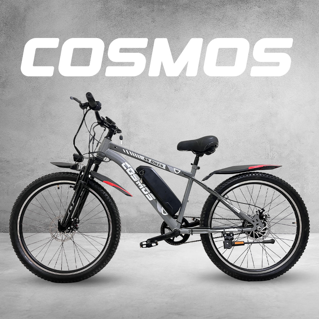 SS Bikes Cosmos Classic Electric Bicycle for Adults | 250W BLDC Motor, 36V/5.8Ah Battery, 20+ Km Range, Dual Disc Brakes, MTB-Style Unisex Frame, 26- Inch Tyres E-Bike for Men & Women