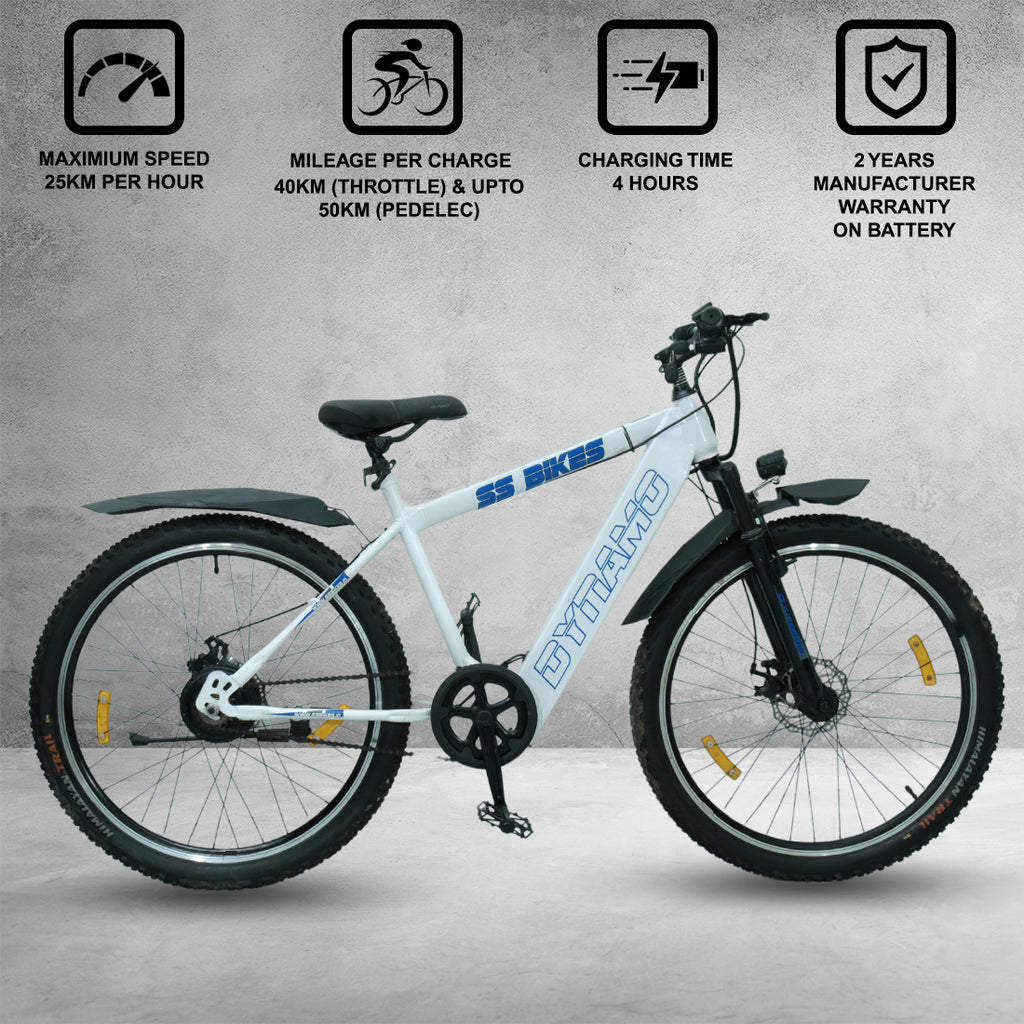 SS Bikes Dynamo Premium – 250W Motor | 35+ km Throttle Range | 36V / 7.8Ah Battery | Dual Disc Brakes