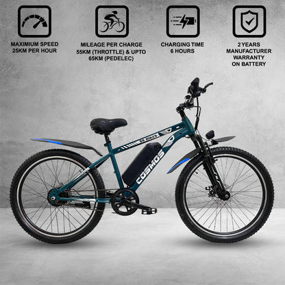 SS Bikes Cosmos LR – 250W Motor | Upto 65 km Range | Dual Disc Brakes | 36V Battery