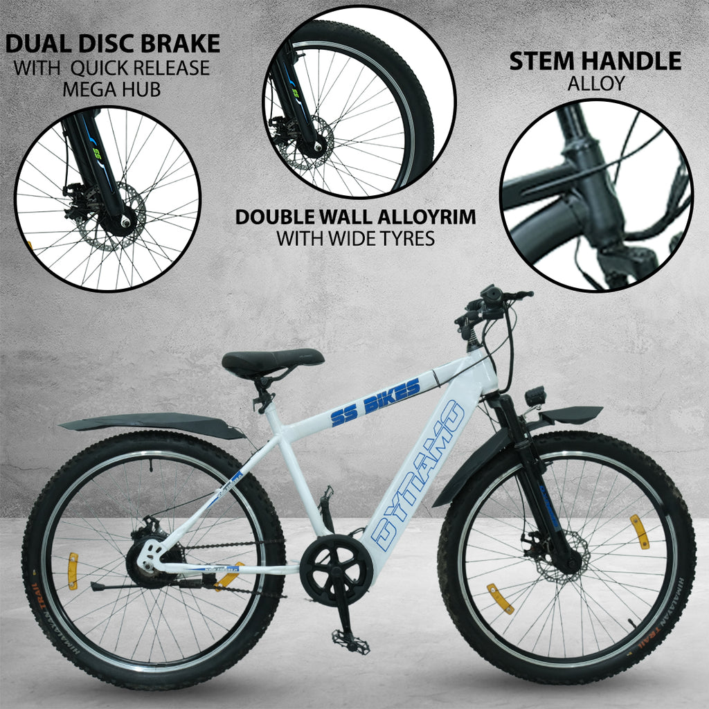 SS Bikes Dynamo Standard – 250W Motor | 35+ km Throttle Range | 36V Battery | Dual Disc Brakes