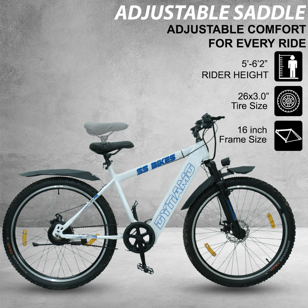 SS Bikes Dynamo Premium – 250W Motor | 35+ km Throttle Range | 36V / 7.8Ah Battery | Dual Disc Brakes