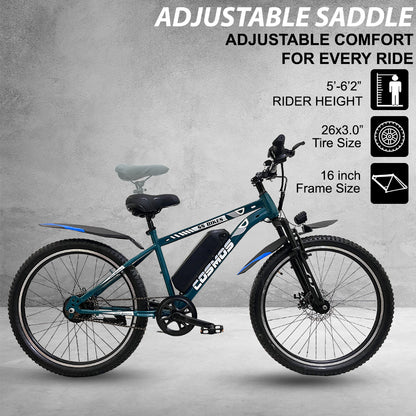 SS Bikes Cosmos LR – 250W Motor | Upto 65 km Range | Dual Disc Brakes | 36V Battery